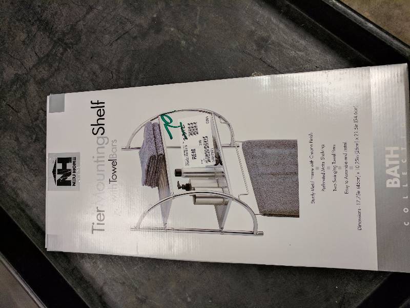 lot 79 image: Organize It All 2-Tier Shelf with Towel Bars