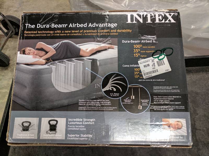 lot 80 image: Intex Fiber-Tech Comfort Plush Raised 22 Airbed - Queen
