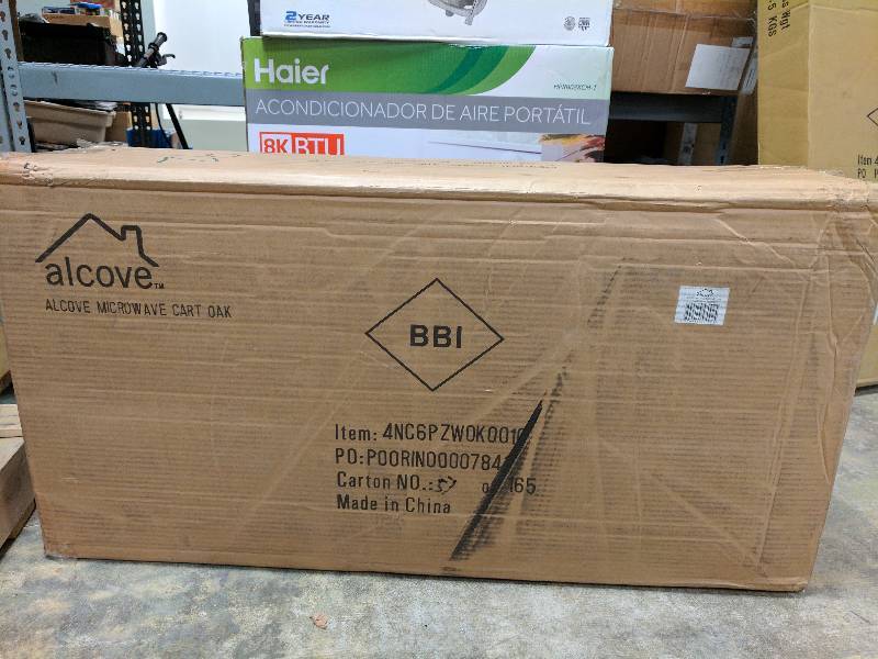 lot 92 image: alcove Microwave Stand - Oak