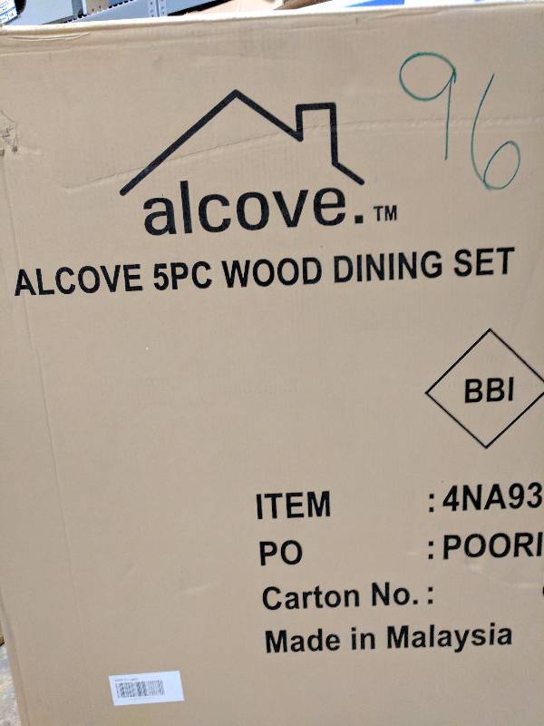 lot 96 image: alcove 5 PC WOOD DINING SET