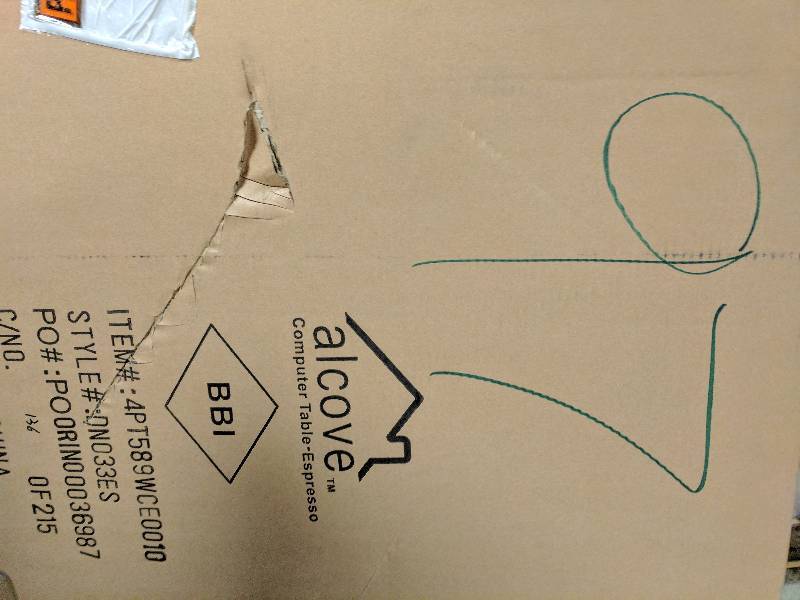 lot 97 image: alcove Corner Computer Table Espresso