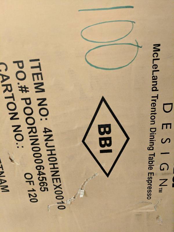 lot 100 image: McLeLand Trenton Dining Table Espresso