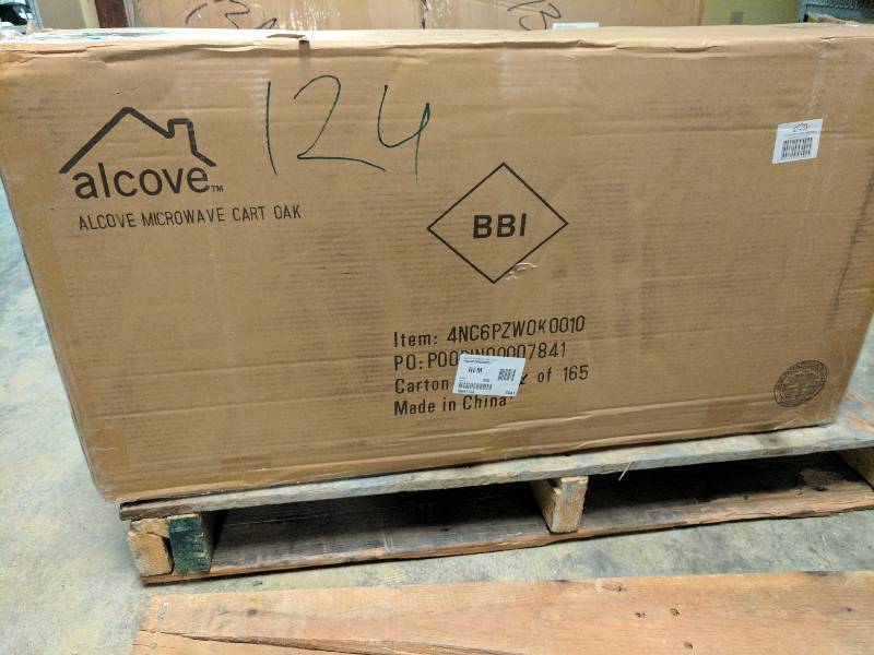 lot 124 image: alcove Microwave Stand - Oak