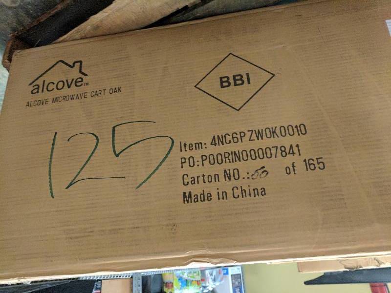 lot 125 image: alcove Microwave Stand - Oak