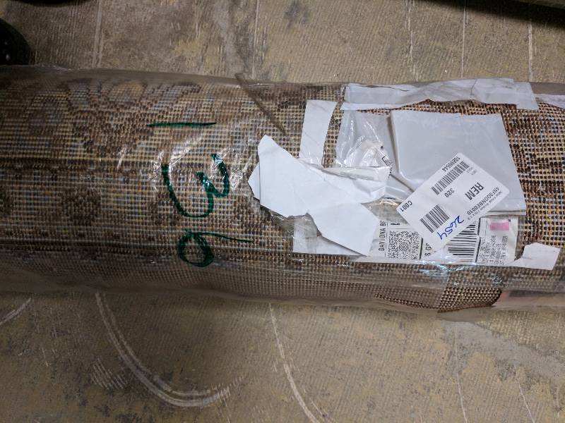 lot 136 image: Dallas Floral Kirman Area Rug 710 x 106 Ash Beige