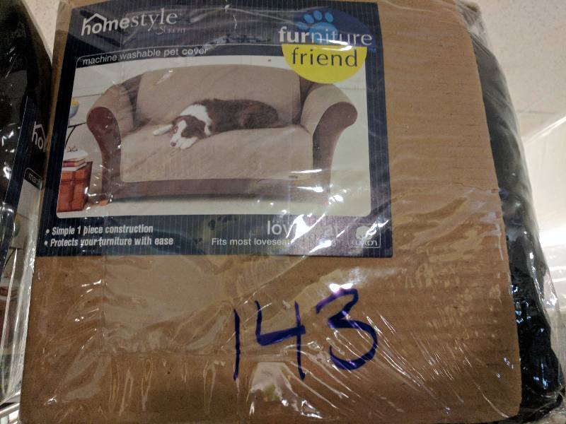 lot 143 image: Sure Fit Quilted Duck Pet Loveseat Cover - Black