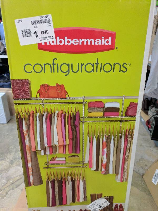 lot 2 image: Rubbermaid Closet Helper Adjustable Hanging Rod