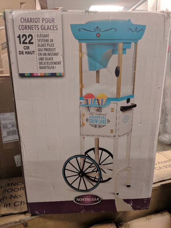 lot 5 image: Nostalgia Vintage Snow Cone Cart - White