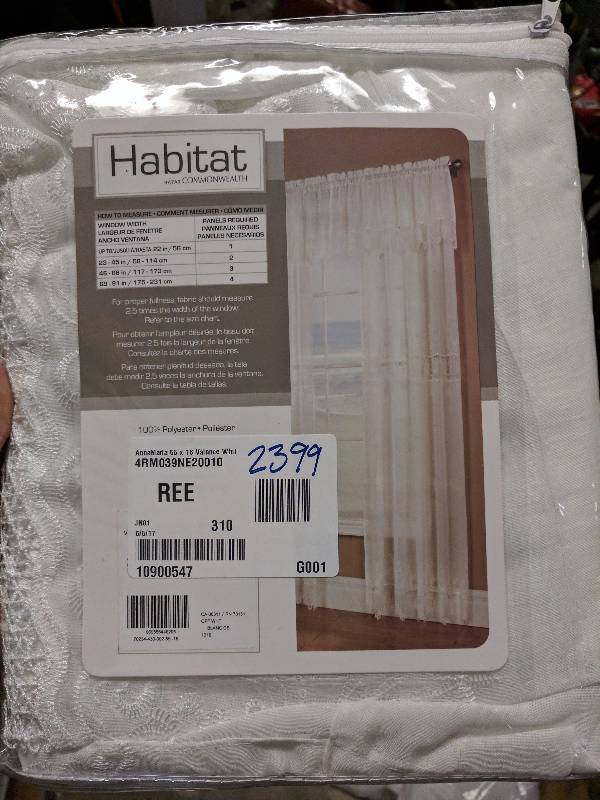 lot 196 image: AnnaMaria 55 x 16 Macrame Valance - White Beige