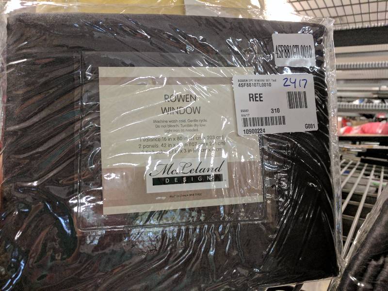 lot 208 image: McLeland Design Rowen 5-Pc. 84 x 84 Window Set - Teal