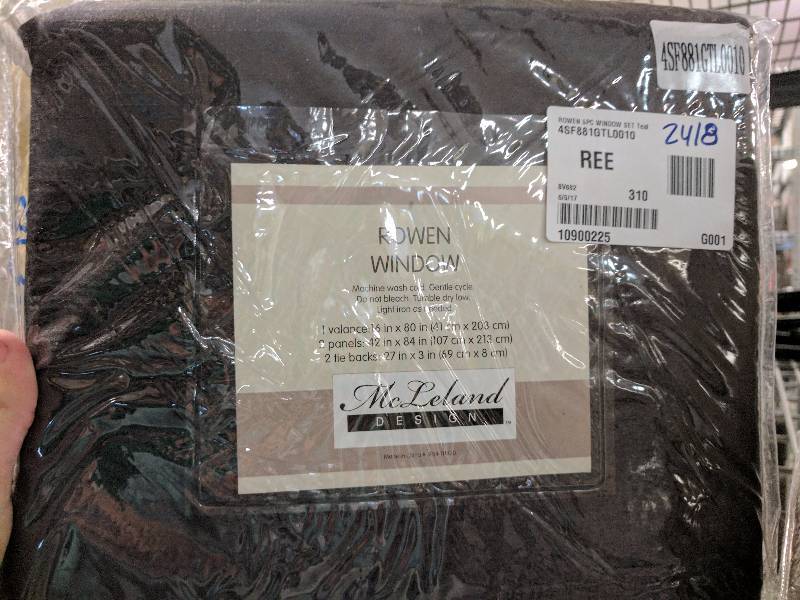 lot 209 image: McLeland Design Rowen 5-Pc. 84 x 84 Window Set - Teal