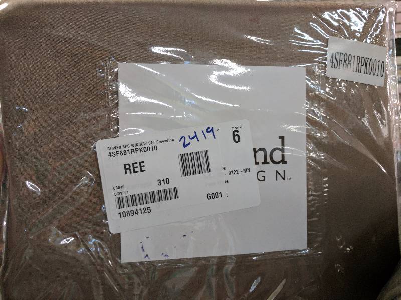 lot 210 image: McLeland Design Rowen 5-Pc. 84 x 84 Window Set - BrownPink