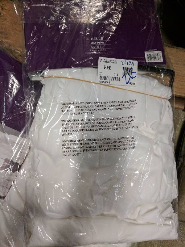 lot 213 image: Lush Decor Belle 54 x 84 Window Panel - White