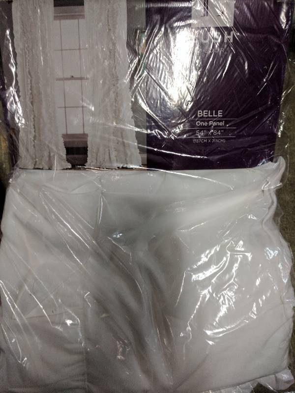 lot 215 image: Lush Decor Belle 54 x 84 Window Panel - White