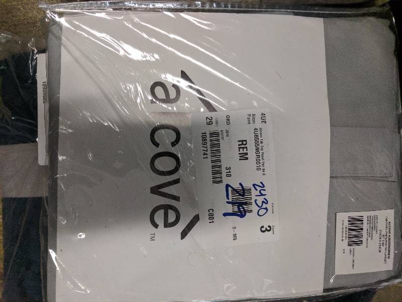 lot 219 image: alcove 80W x 84L Insulated Foamback Tab-Top Panel Pair - Gray