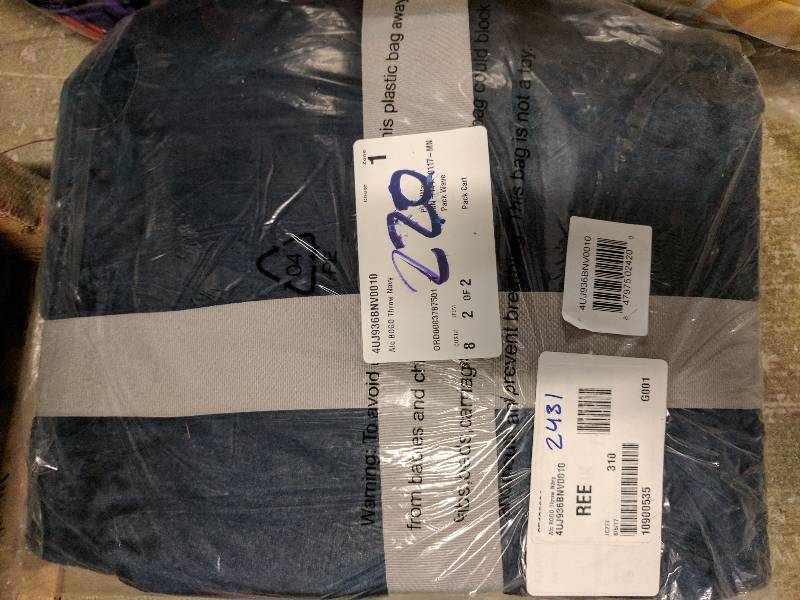 lot 220 image: alcove Microplush Throw - Navy