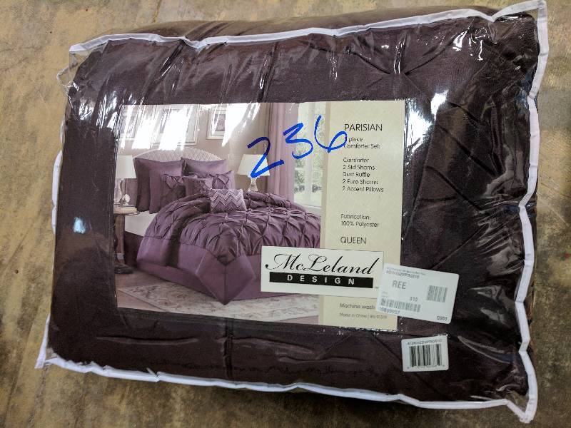 lot 236 image: McLeland Design Parisian 8-Pc. Comforter Set - Queen Purple