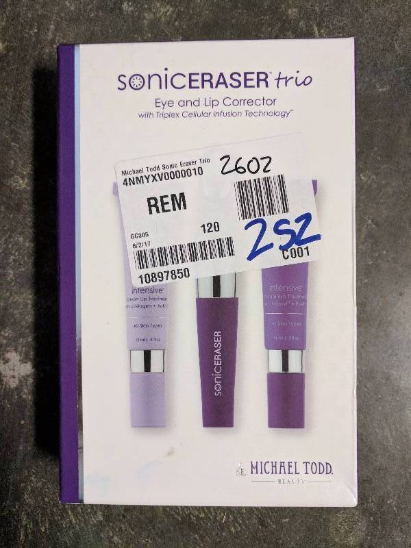 lot 252 image: Michael Todd Sonic Eraser Trio 3-in-1 Anti-Aging Eye and Lip Corrector
