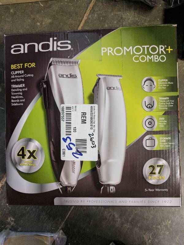 lot 253 image: Andis Pro Motor 27pc Hair ClipperTrimmer Combo