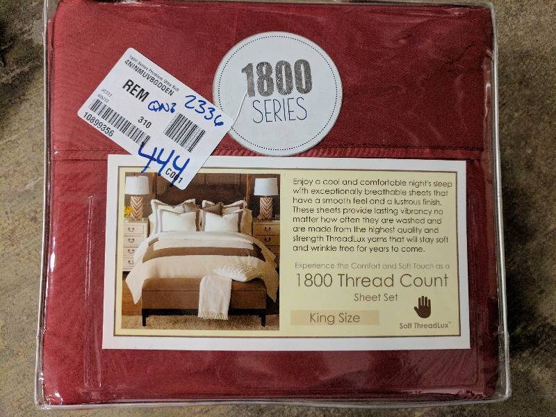 lot 444 image: ienjoy Home 1800 Series Premium Ultra Soft Microfiber Sheet Set - Burgundy, King