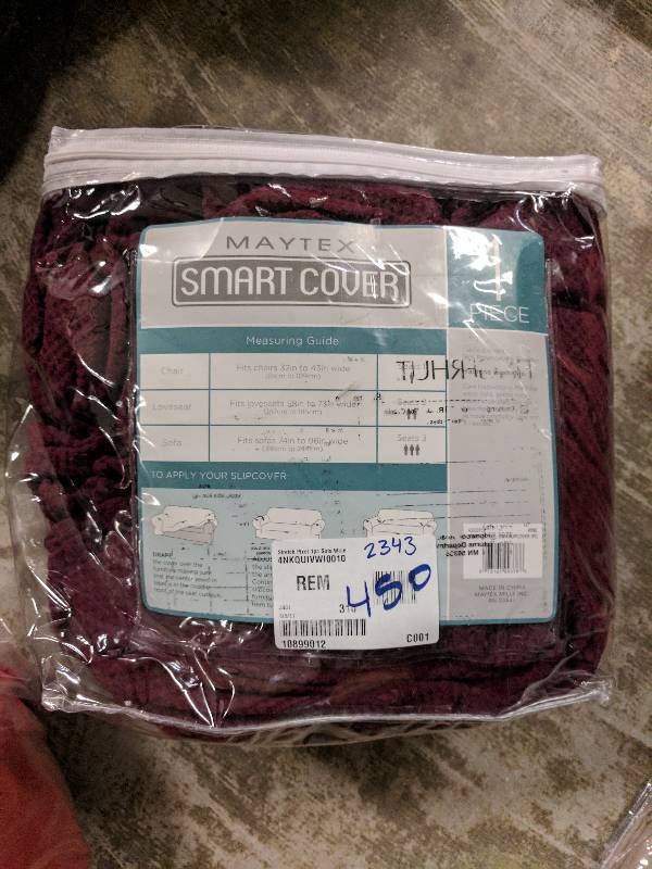 lot 450 image: Maytex Stretch Pixel Sofa Slipcover - Wine