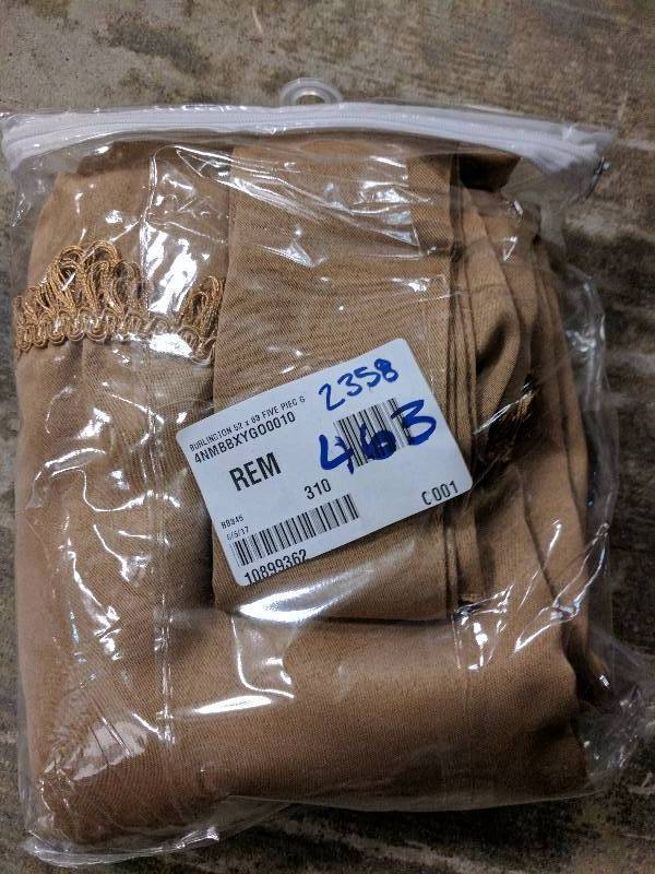 lot 463 image: United Burlington 52 x 84 Blackout 5-Pc. Window Panel Set - Gold