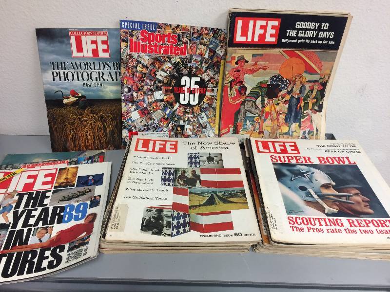 lot 5 image: Assorted Vintage Life Magazines and More