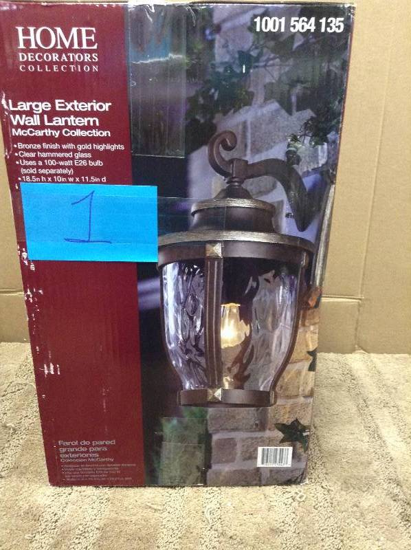 Home Decorators Collection McCarthy 1-Light Bronze Outdoor Wall Mount open box never used