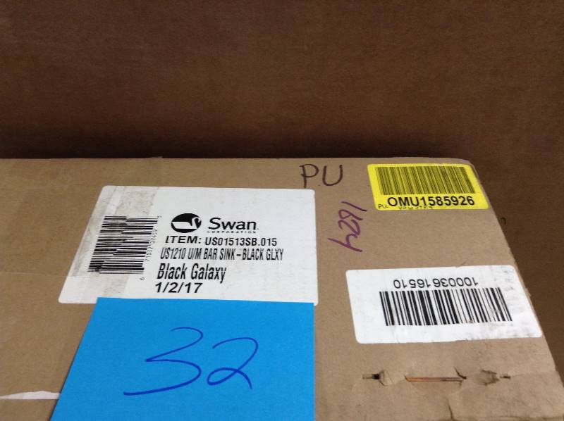 Swan Undermount Composite 14 in. 0-Hole Single Basin Entertainment Sink in Black Galaxy open box never used