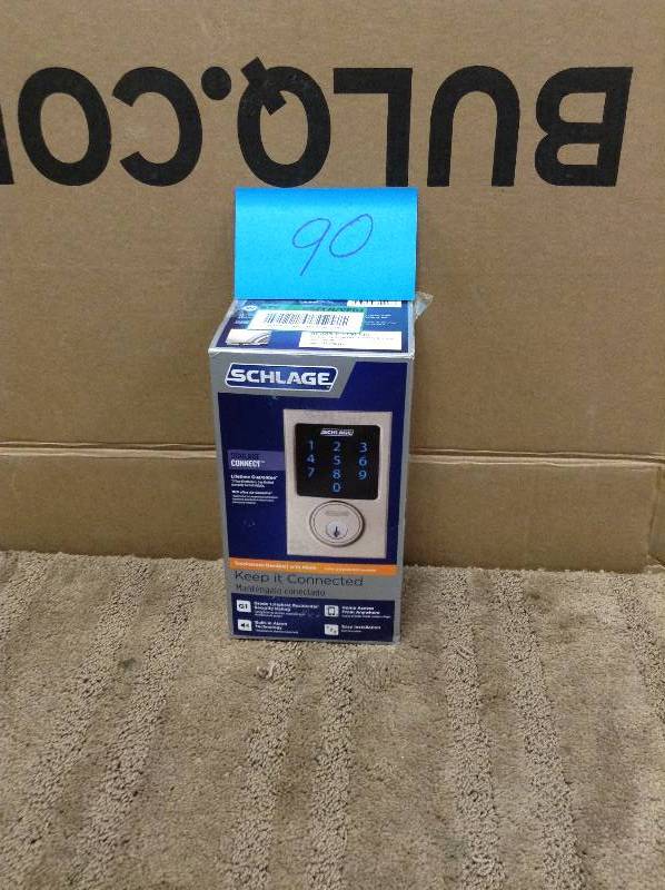 Schlage Connect Century Satin Nickel Touchscreen Deadbolt with Alarm open box never used