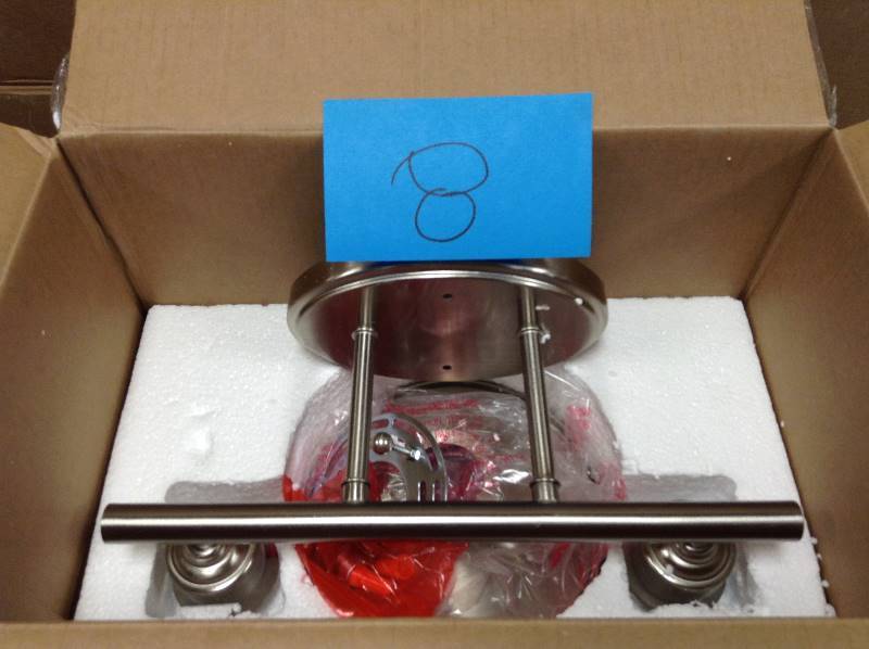 Home Decorators Collection 2-Light Brushed Nickel Retro Vanity Light open box never used