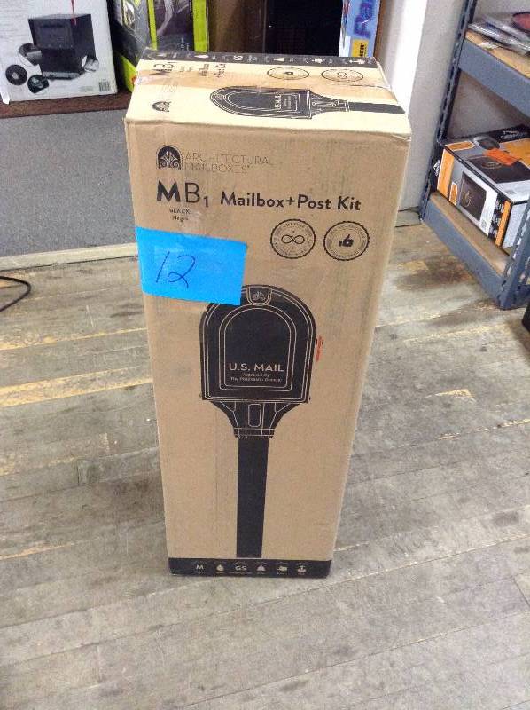 Architectural Mailboxes MB1 Post Mount Mailbox and In-Ground Post Kit, Black open box never used