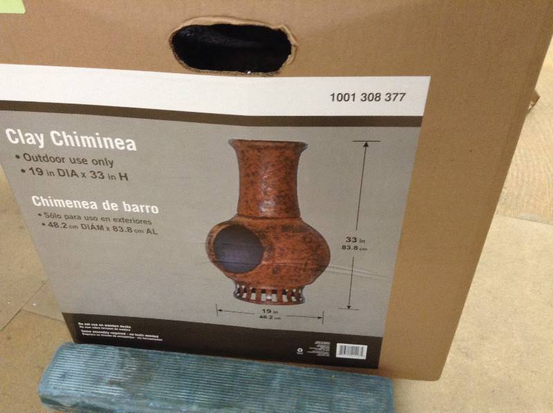 Clay Outdoor Chiminea, Model 1001 308 377 New