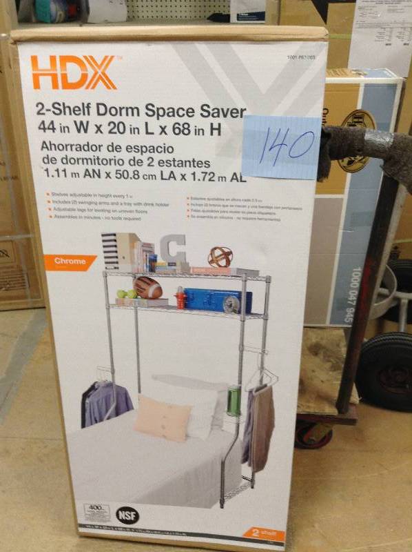 HDX  44 in. W x 68 in. H x 20 in. D Dorm Space Saver in Chrome New