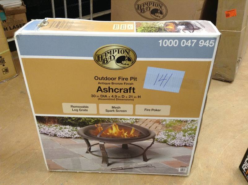 Hampton Bay Ashcraft 30 in. Steel Round Fire pit New