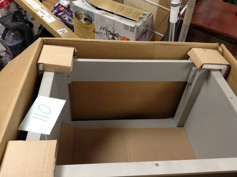 Home Decorators Collection Gazette 30 in. W Vanity Cabinet Only in Grey  Model# �GAGA3022 open box never used