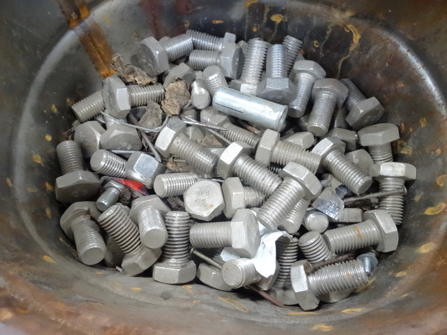 Large bucket of stainless bolts...