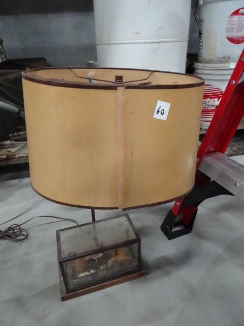 Vintage desk lamp with miniature bi...