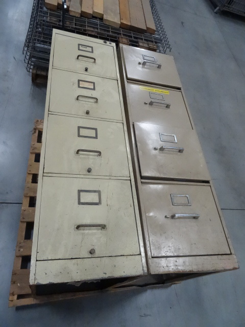 2 metal file cabinets. 15. 4 drawe...