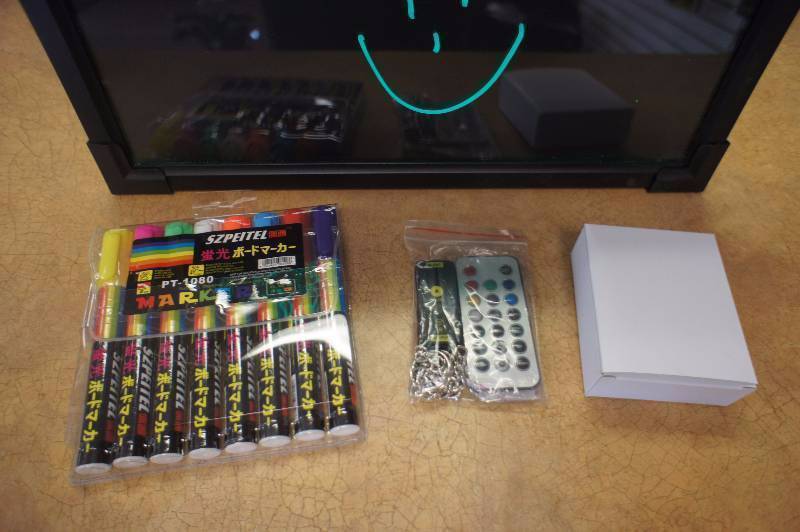 lot 26 image: Brand new LED Marker Board - 16 X 12 - Complete with Markers - Charger - Remote - Chain - Power supply