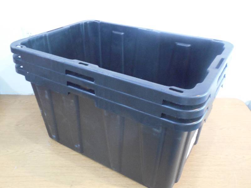 lot 16 image: (3) HDX 27 Gal. Storage Tote in Black
