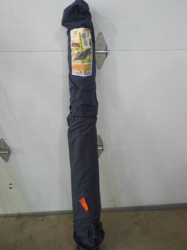 lot 17 image: Hampton Bay 9 ft. Aluminum Patio Umbrella in Midnight with tilt