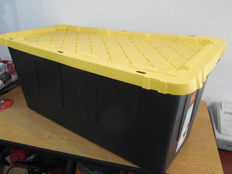lot 25 image: HDX 55 Gal. Storage Tote in Black