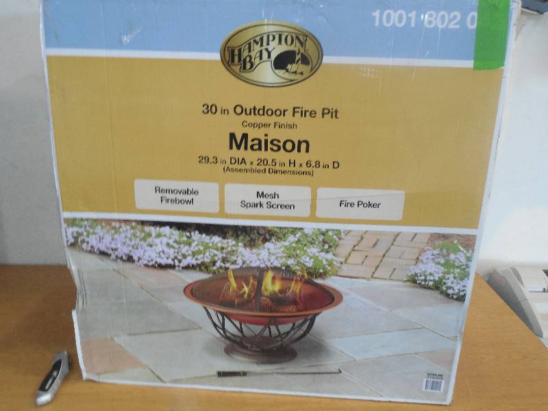 lot 44 image: Hampton Bay Maison 30 in. Copper Finish Bowl Fire Pit