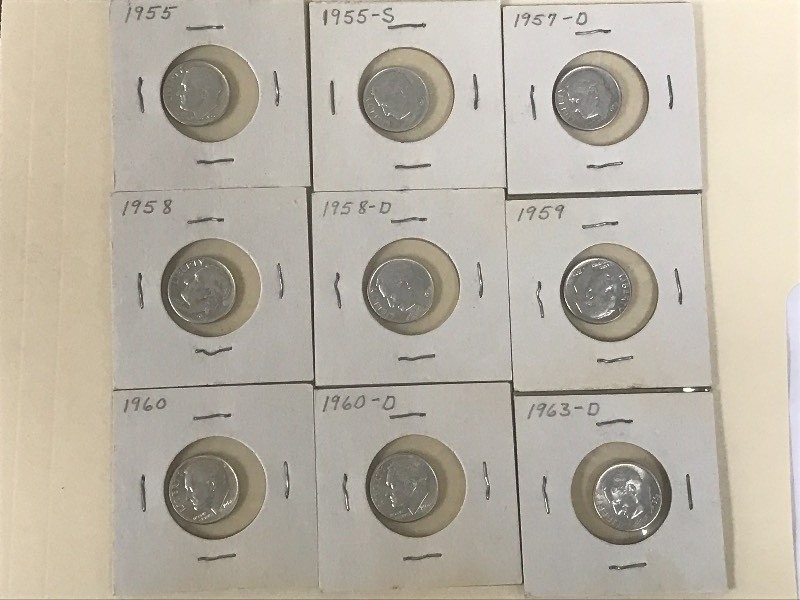 (9) Silver Roosevelts 1950s & 196...