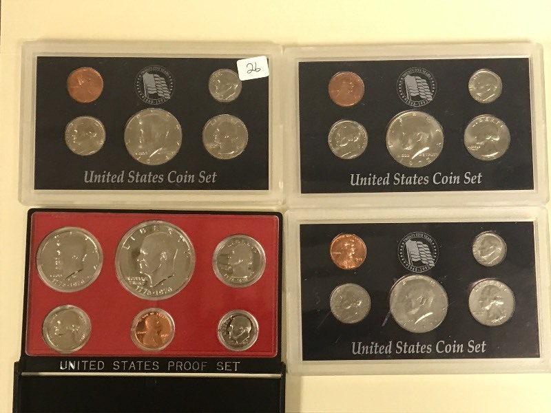Lot Of (4) U.S. Coin Sets 1972 Thr...