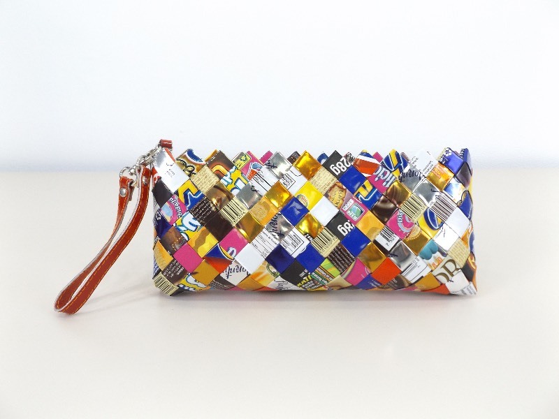 lot 27 image: New Nahui Ollin Candy WrapperPurseClutch