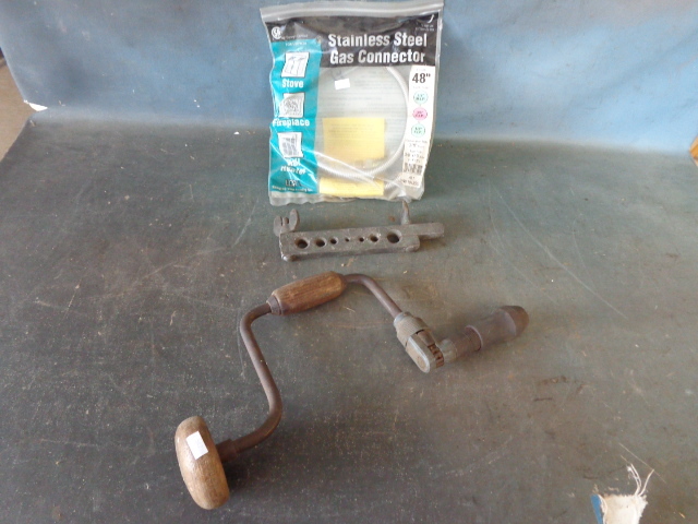 lot 68 image: Gas Connector, Antique Hand Drill and More