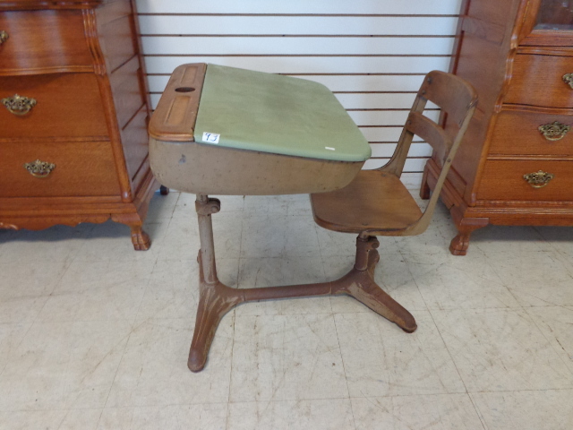 lot 93 image: Vintage School Desk