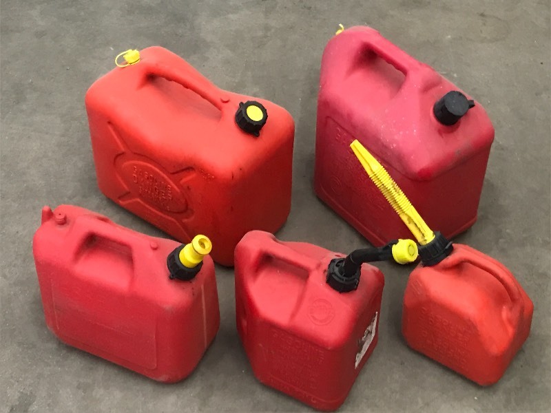 Lot Of (5) Plastic Gasoline Cans ...
